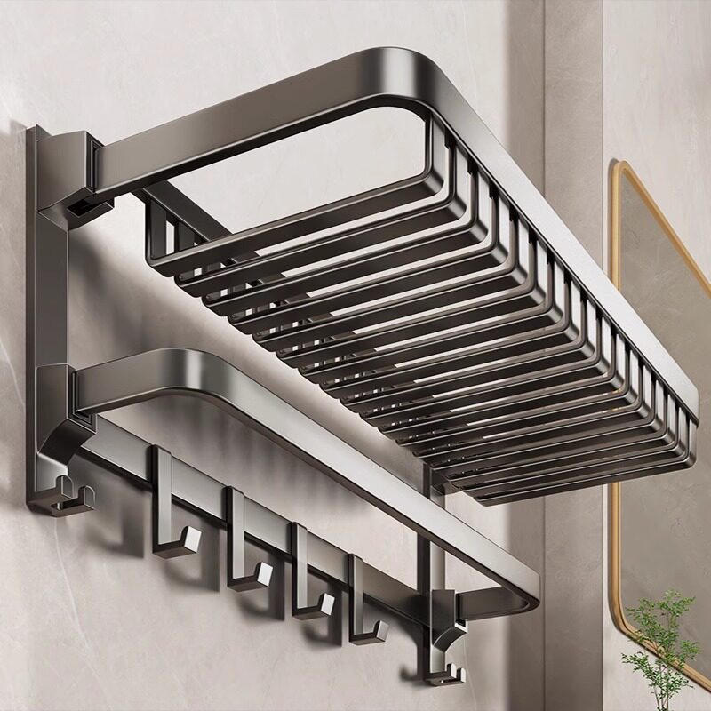 毛巾架卫生间置物架浴室架子挂件厕所太空铝浴巾架六件套及以上