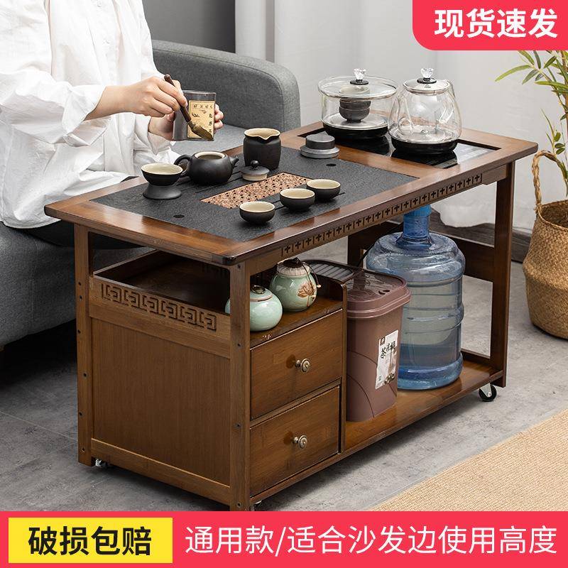 移动桌茶茶柜台家用实木小壶茶车客厅茶LRY几沙发边几茶具盘烧水