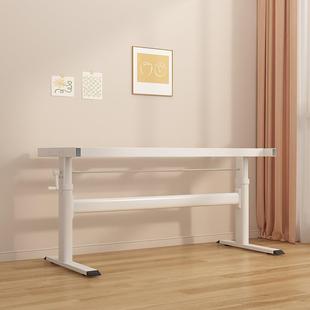 电?手摇DTD升降桌支架书桌学习桌艺桌铁腿不锈钢双横梁腿脑桌桌腿