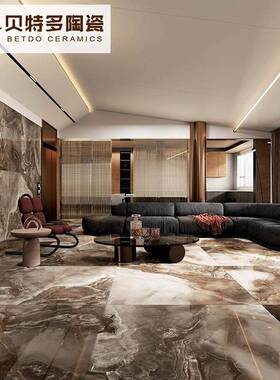 通体大理石瓷砖1200x1200mm爵士白地砖现代简约米黄色客厅地板砖