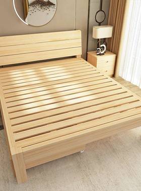 米实木床1米235//5成人单人床一米宽12.新中式木床1HKP.35简易1.8床