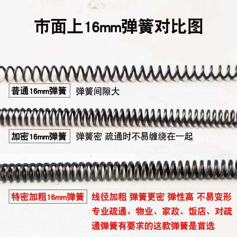 电动管道疏通机器通下水道疏通加粗加密专业疏通弹簧钢丝配件