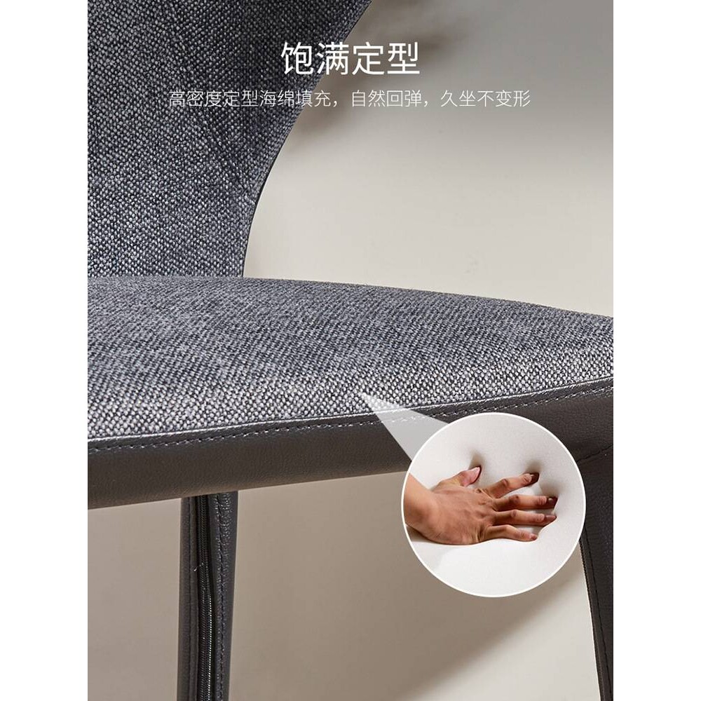 现代铁艺布艺软包餐椅简约售楼处会客洽谈椅书桌电脑椅酒店休闲椅