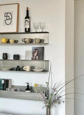 不钢一字隔式板工字形SY240808置物壁挂多层上墙展架示架墙面装锈