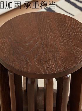 实木叠叠乐圆凳椅家用TIZ可板叠放组合凳叠子餐桌椅凳茶几凳折子
