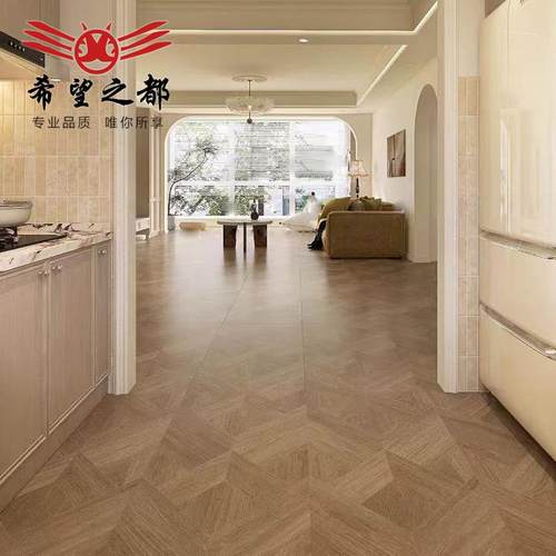 复古厅拼花鱼骨m木厂标纹砖中0古客卧室仿木纹地板砖瓷砖600x120m