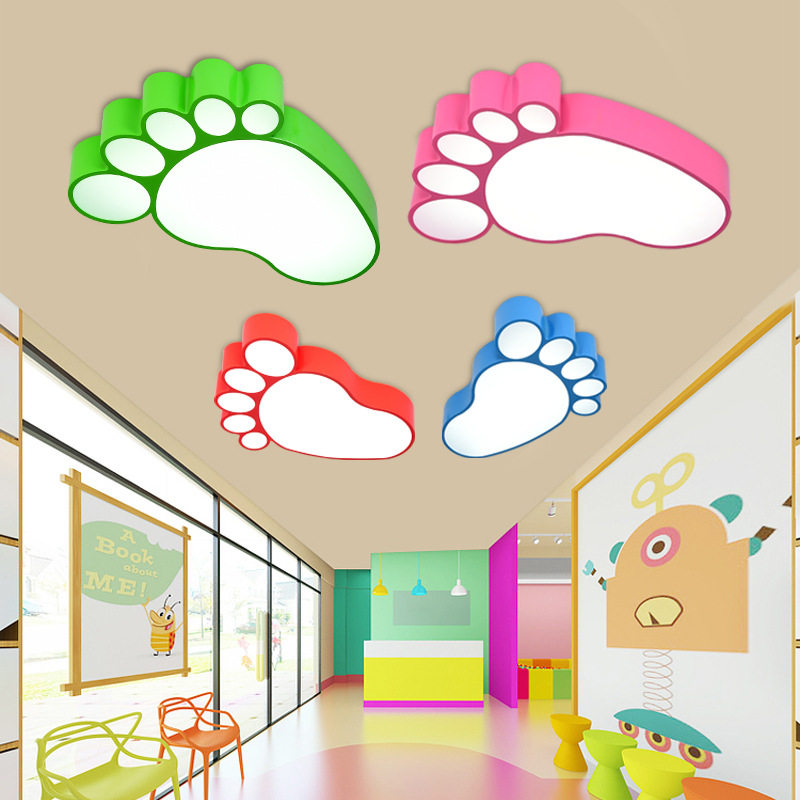 led脚印吸顶灯儿童卡通幼儿园游乐场教室走廊灯饰创意超亮室内