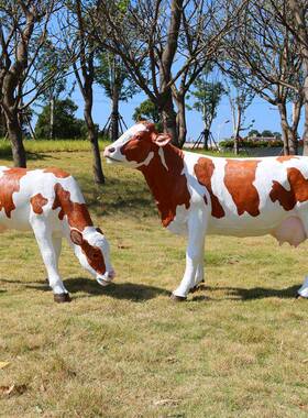 园林景观物仿真黄奶牛动VIO模雕塑草坪幼儿游型乐园景区场美陈农