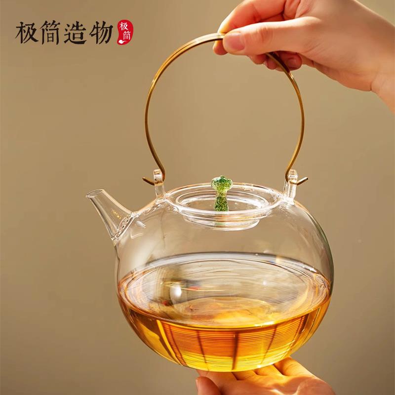 容量围炉HYtweuqx电陶炉煮茶大壶提壶梁云瑾高硼玻璃明硅火烧水壶