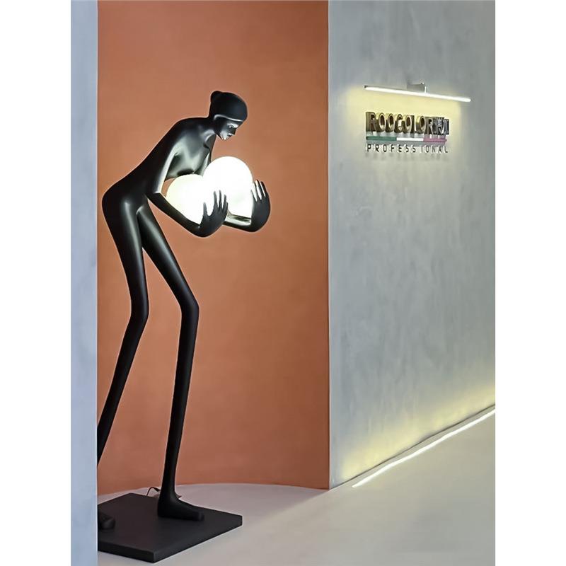 抱人形艺术雕塑球落地灯计师酒店设客厅大堂展厅创393意大人型体