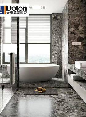 大水砖广东磨石瓷砖900x板1800客厅厅防滑地砖民宿酒店灰色地板新