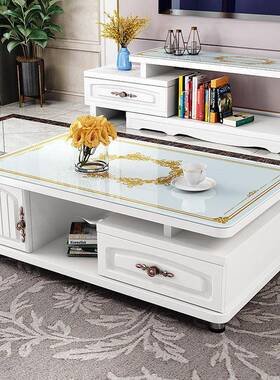 电视柜茶几落柜组合地包茶几电视客厅台柜组LDW装电视柜免安装面