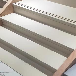 微水踏泥奶油素色楼梯风步砖角边藏灯带柔光哑面台阶2梯级直瓷砖