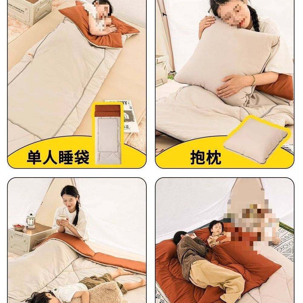 加厚两用儿童睡袋纯棉户外露营便携式被子秋冬小学生学校午睡四季