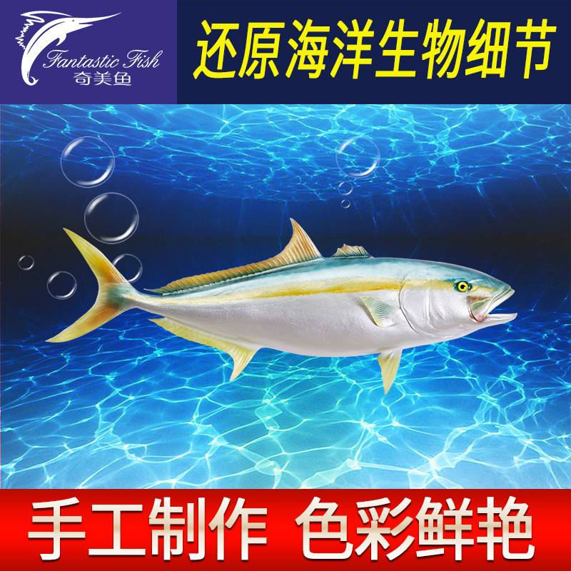 海洋工艺品琥珀鱼半边玻璃钢雕塑室内装饰仿真鱼模型墙壁挂饰