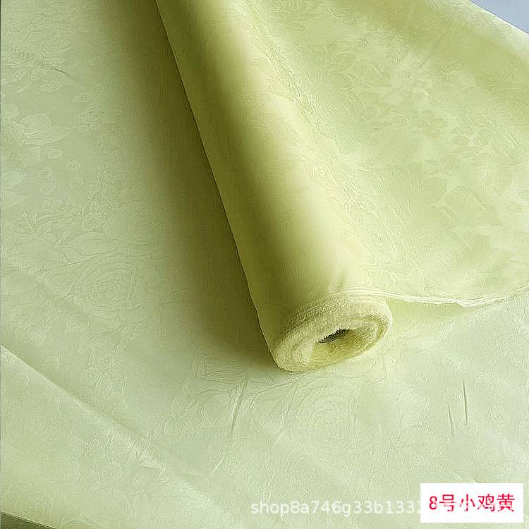 大蔷薇 宽幅提花真丝绡缎布料提花欧根缎面料 硬纱提花绡面料