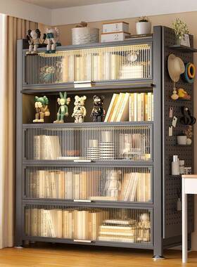 钢制书带门防尘25725柜盖储物柜一体靠墙家儿童书架多翻层用落地收纳柜