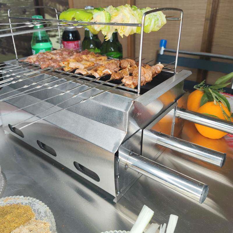 O加厚不锈F97M6975钢碳烤无烟家烤商用户外博小饼肉串&小炉工淄烧