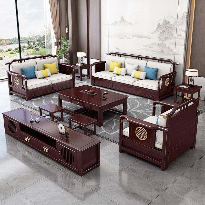 新式实木现沙发组客厅合储THC物冬夏两用简约代中小户型轻奢沙发