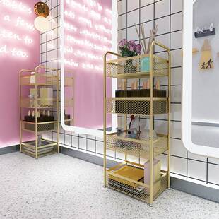 网格小推车纹绣美发美甲发廊店移动工具车多层置物架多功能移动车