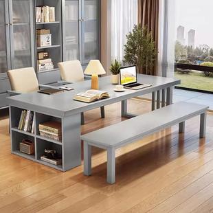 实木客橡木大长书桌家用桌一体工作厅359台阅读客厅化大板桌学餐