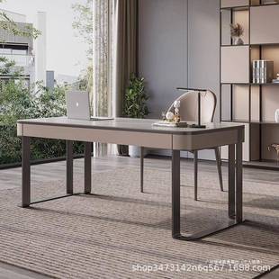 轻奢书桌意式 极简书房岩板电脑桌桌家用现代办61写简约公设计师字