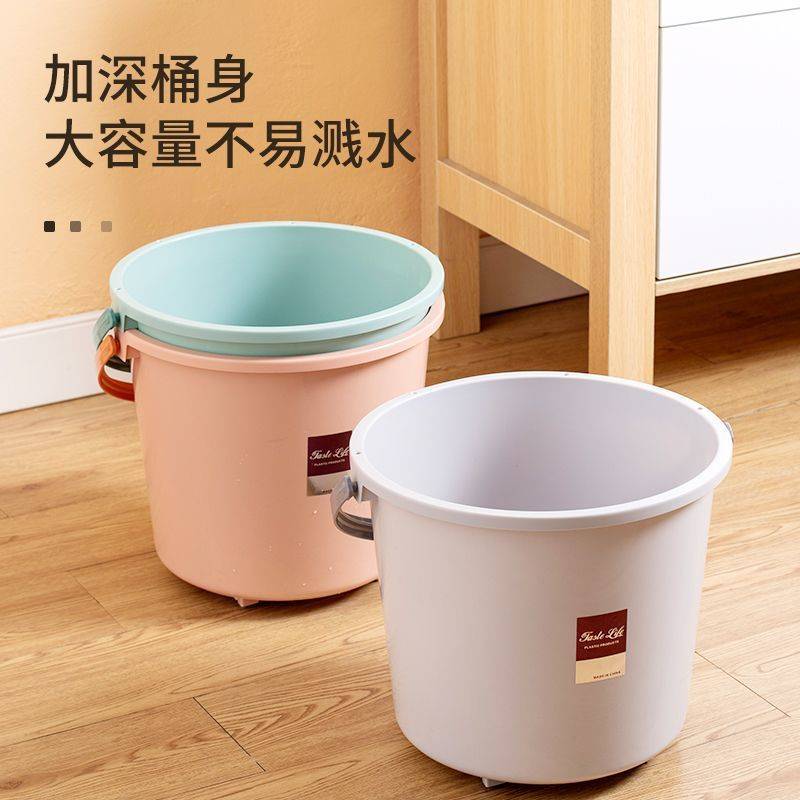 带轮子家用加厚拖地拖把桶塑料旋转拧水墩布单桶手动挤水桶地拖桶