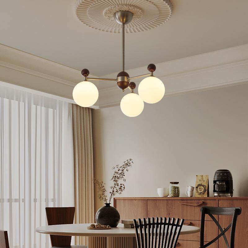 法式中古客厅主吊桃灯胡木色灯创意美式复古奶风餐187油厅灯卧室,家装灯饰光源,智能吊灯,淘宝优惠券,粉丝福利购,淘宝优惠卷