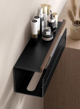 胡木纸巾架卫生间厕桃433所厕纸盒免打放擦手纸抽纸洗孔巾置脸物