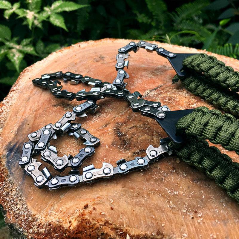 户外链条锯线锯钢丝锯野外求生装备折叠锯伞绳款手拉绳锯手动链锯