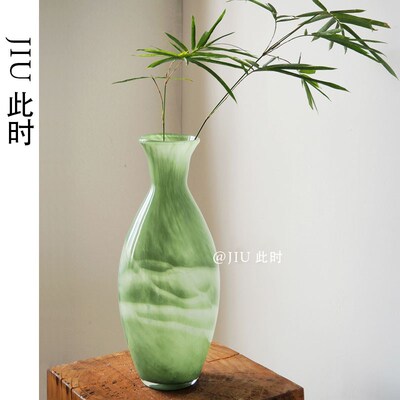 JIU此时  新中式宋代美学z花器手工琉璃花瓶博古架玄关客厅摆件