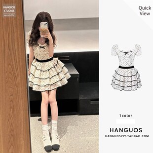 温柔初恋波点蛋糕连衣裙少女感夏日别致漂亮穿搭甜美可爱蓬蓬短裙