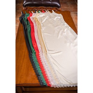 旧事旗袍/真丝吊带衬裙/精美花边低开衩日常民国传统平面裁剪夏季