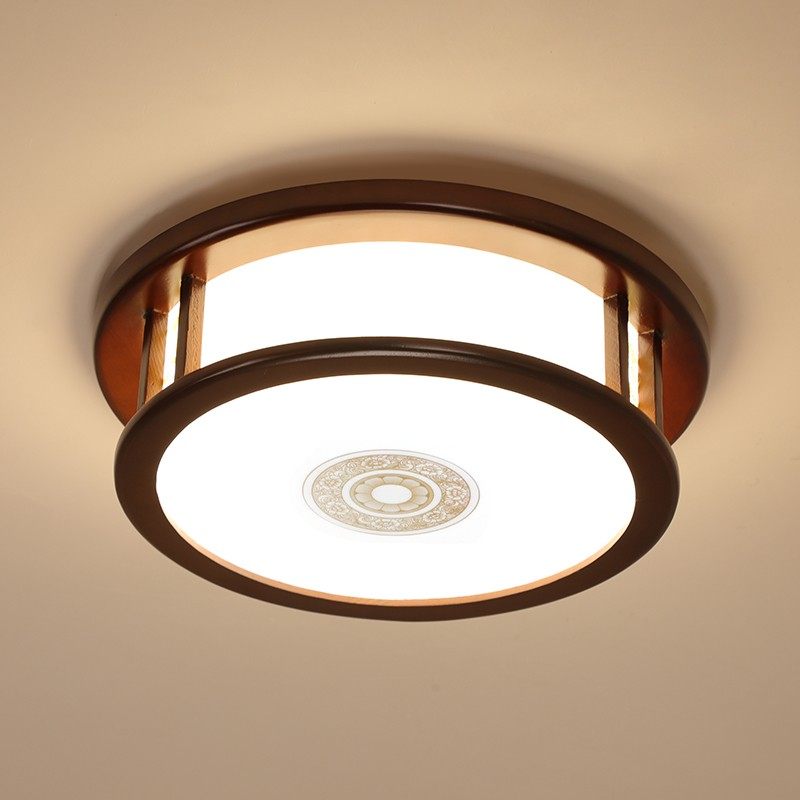 过道灯中式吸顶灯橡木复古圆形木艺榻榻米实木玄关灯阳台灯走廊灯,家装灯饰光源,客厅吸顶灯,淘宝优惠券,粉丝福利购,淘宝优惠卷