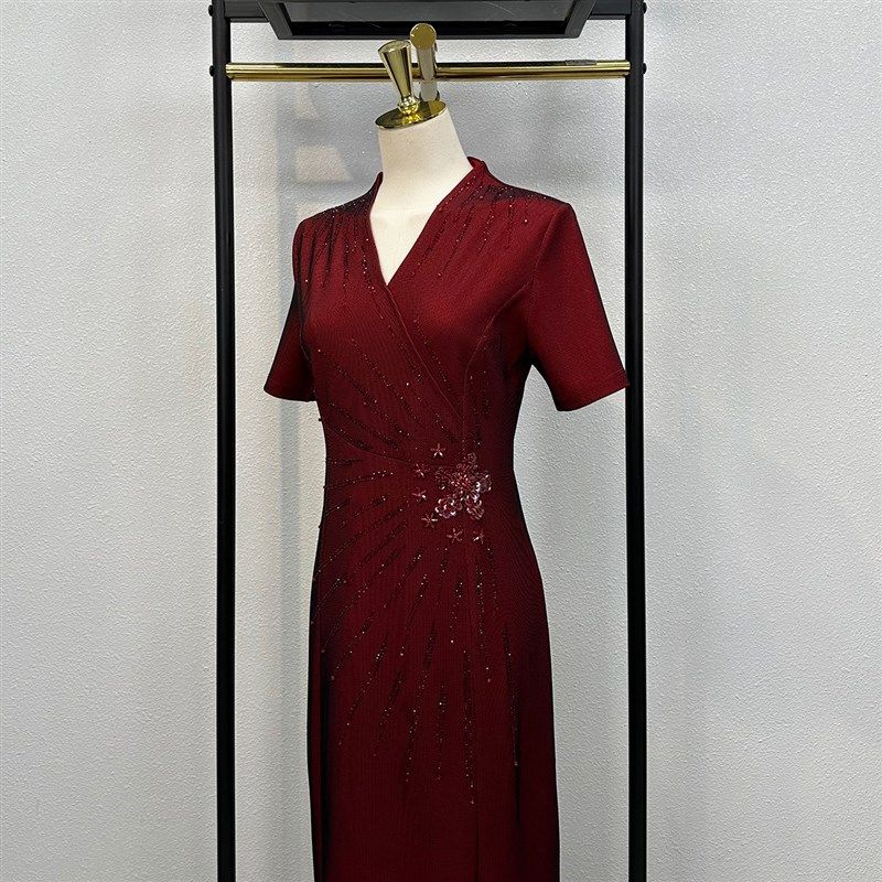 小个子喜婆婆高端结婚妈妈礼服旗袍大码2025夏季端庄气质婚宴喜服