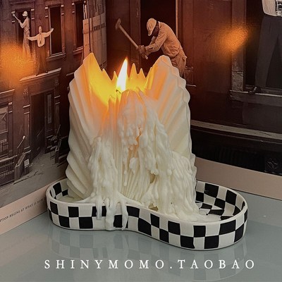 Shinymomo自制纯手工蜡烛线条抽象摆件艺术蜡烛装饰品雕塑道具蜡