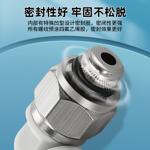 气管接头迷你微型气管快速接头PL3/4/6-m3/m5/m6 L型弯头气动接头