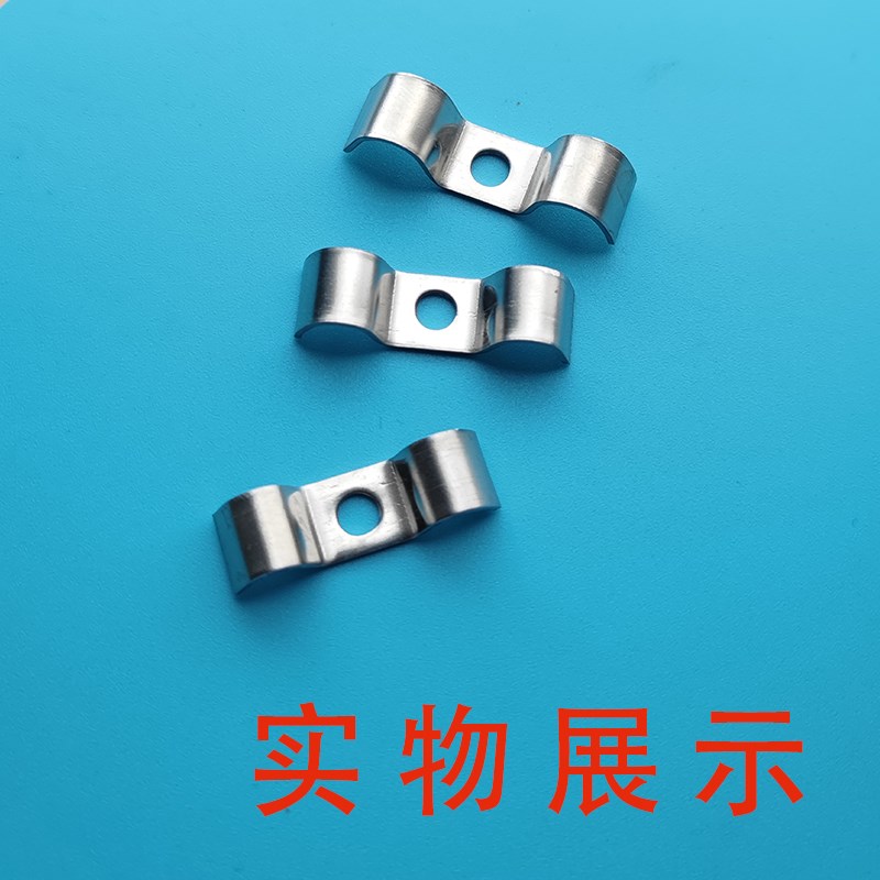 Q683中间固定式双管夹片304不锈钢油管线缆单孔M型压线骑马卡