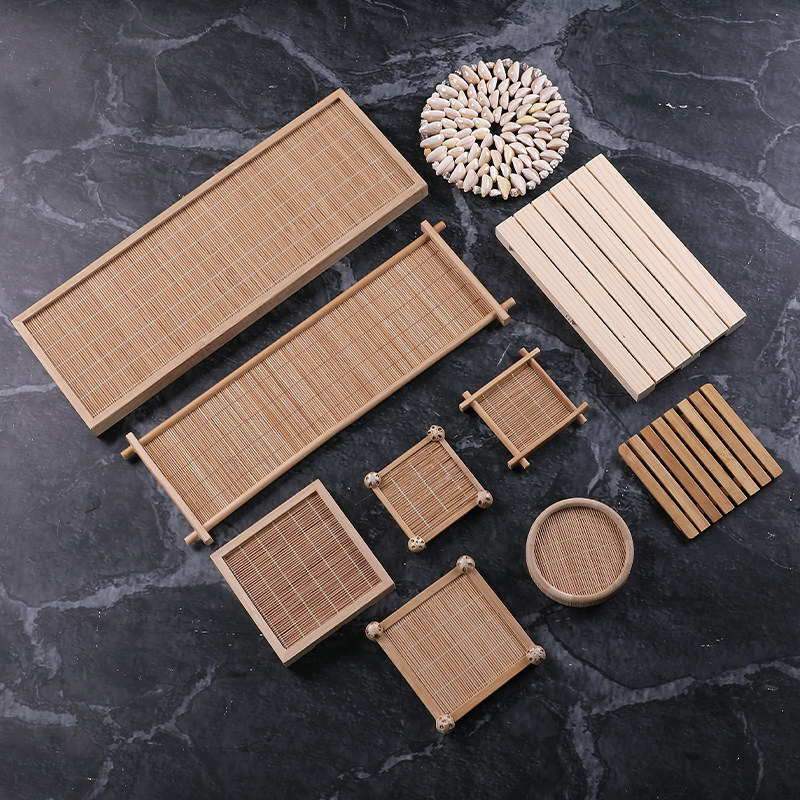 日料摆盘装饰寿司刺身竹排竹垫烤肉拼盘装饰品海鲜姿造摆件日式