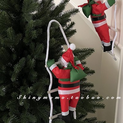 Shinymomo圣诞树挂件配饰圣诞老人爬梯装饰品可爱小物件拍照道具