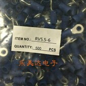 圆形冷压接线端子线耳加厚1.0mm 国标紫铜 O型预绝缘端子RV5.5