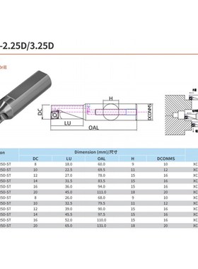 单刃U钻 TCAP钻镗一体刀杆快速钻头Q/XCMT04特固克通配合金刀片
