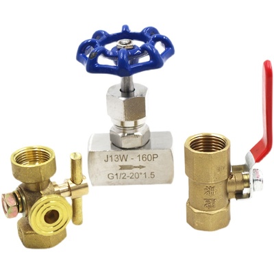 Y100压力表专用表阀不锈钢针型阀三通旋塞二通阀M20*1.5/DN15/4分