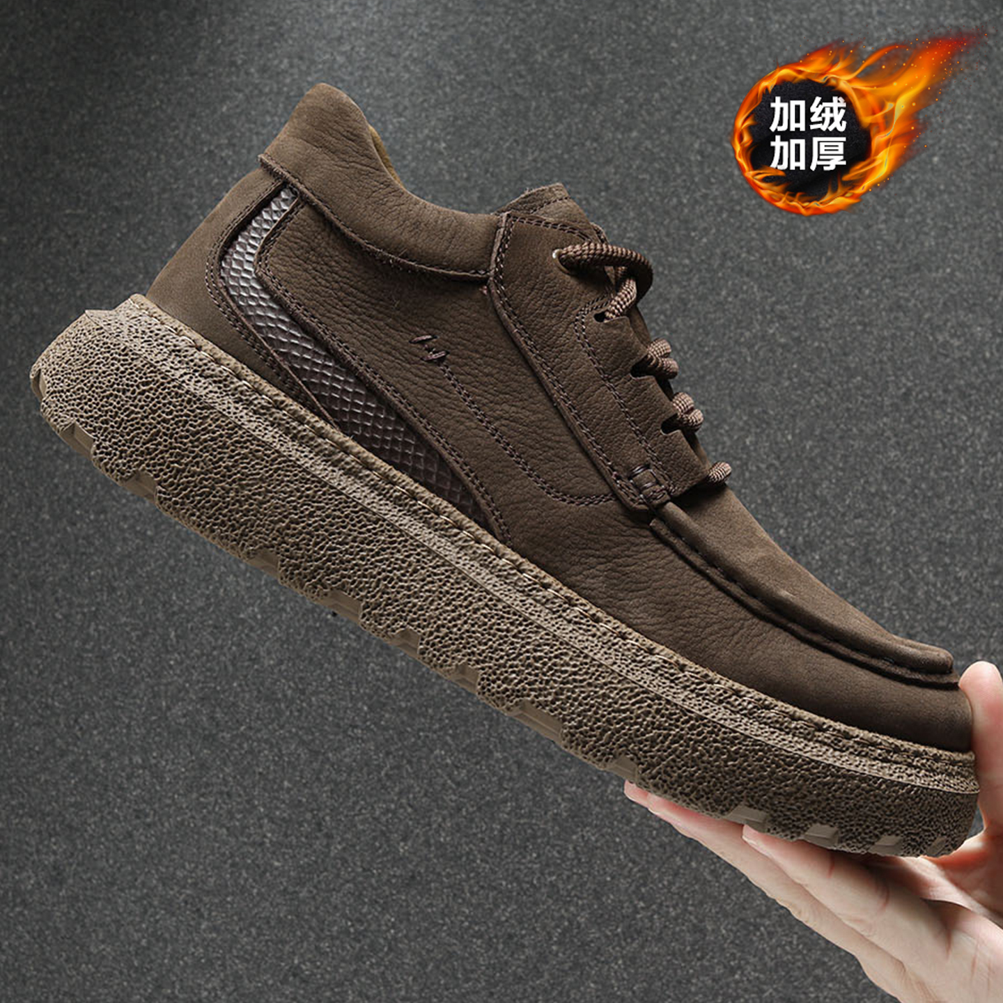 冬季真皮加绒男鞋2025新款高帮鞋