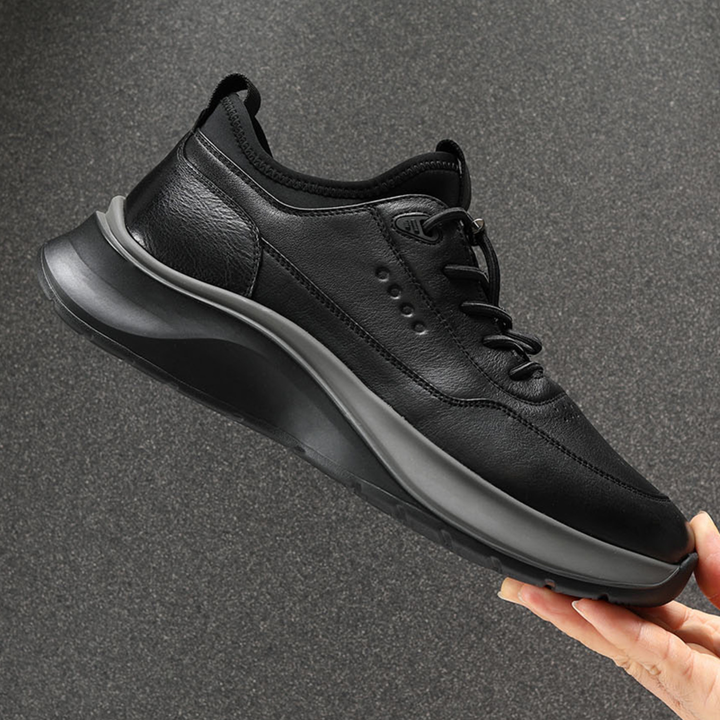 男鞋休闲健步鞋2025秋冬新款真皮时尚透气运动鞋男轻便软底休闲鞋