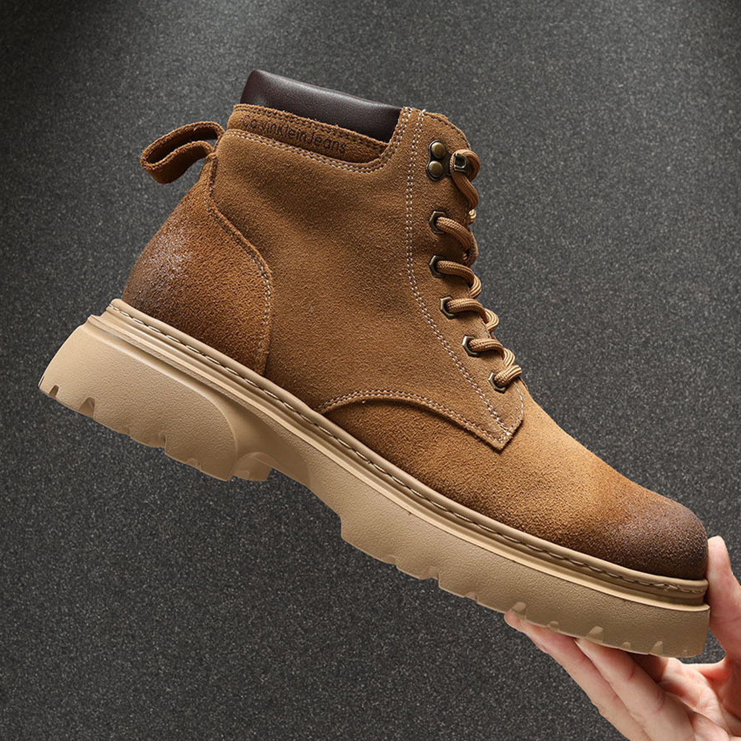 头层牛皮马丁靴男款2025秋季新款复古厚底增高工装靴休闲反绒皮靴