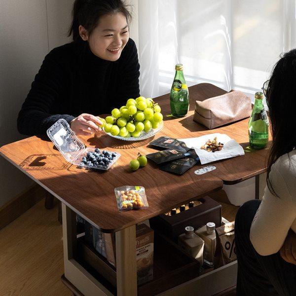 拾影木筑 黑胡桃木移动茶几小推车客厅多功能可折叠桌面沙发边几,住宅家具,家用茶台/茶桌,淘宝优惠券,粉丝福利购,淘宝优惠卷