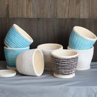 水泥艺术花盆带底托绿植种植多肉花器创意阳台花园摆件杂货北欧