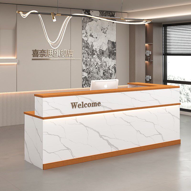 吧台收银台转角k柜台服装店迎宾台简约现代办公桌公司前台接待台