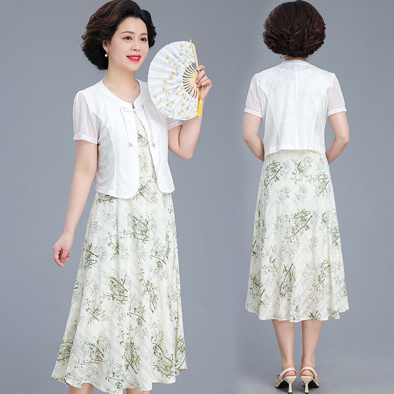 年轻妈妈夏装连衣裙时尚洋气2025新款中年女夏季新中式国风套装裙